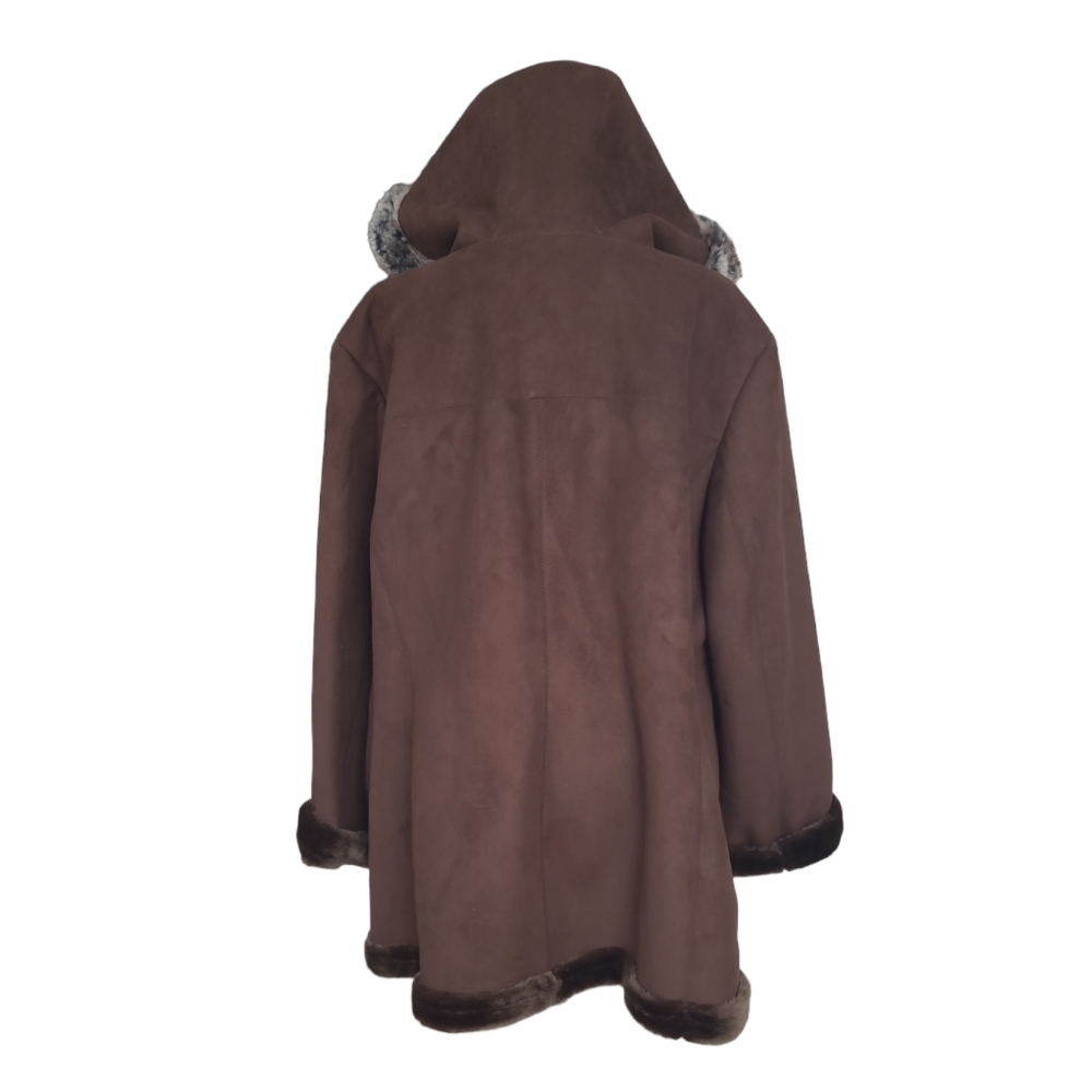 Vintage NWT Fleet Street women's hooded faux fur shearling coat 2X, new - Picture 8 of 16